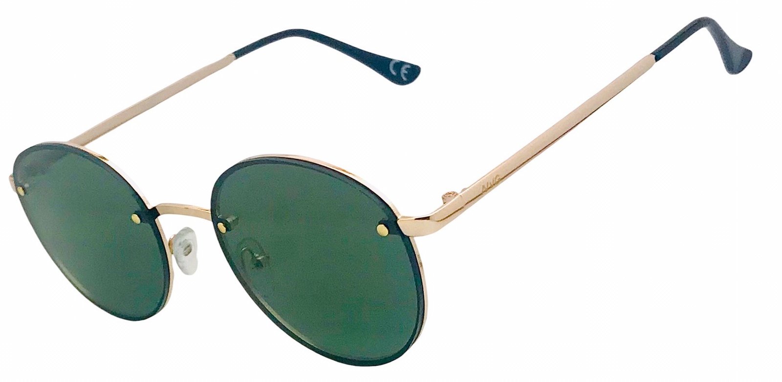 Black-Gold Browline Metal Round Tinted Sunglasses with Medium Green Sunwear  Lenses - Berkley | Tinted sunglasses, Sunglasses, Wayfarer glasses